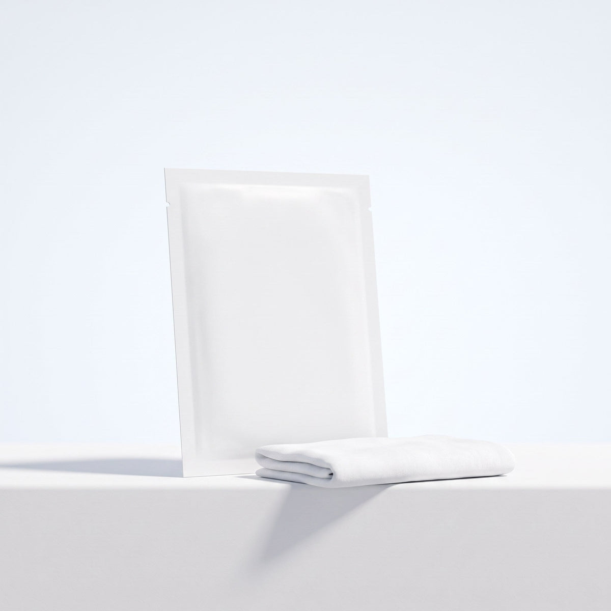 Blank sheet mask pouch with a folded sheet mask