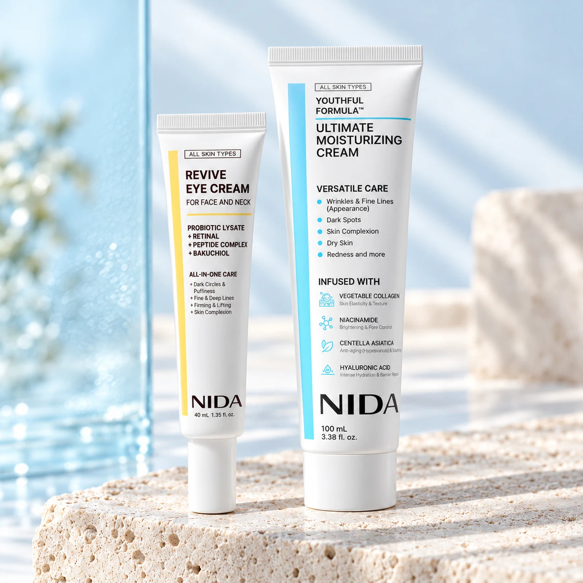 NIDA Moisture Cream 100 ml and Revive Eye Cream 40 ml — Outglow editorial