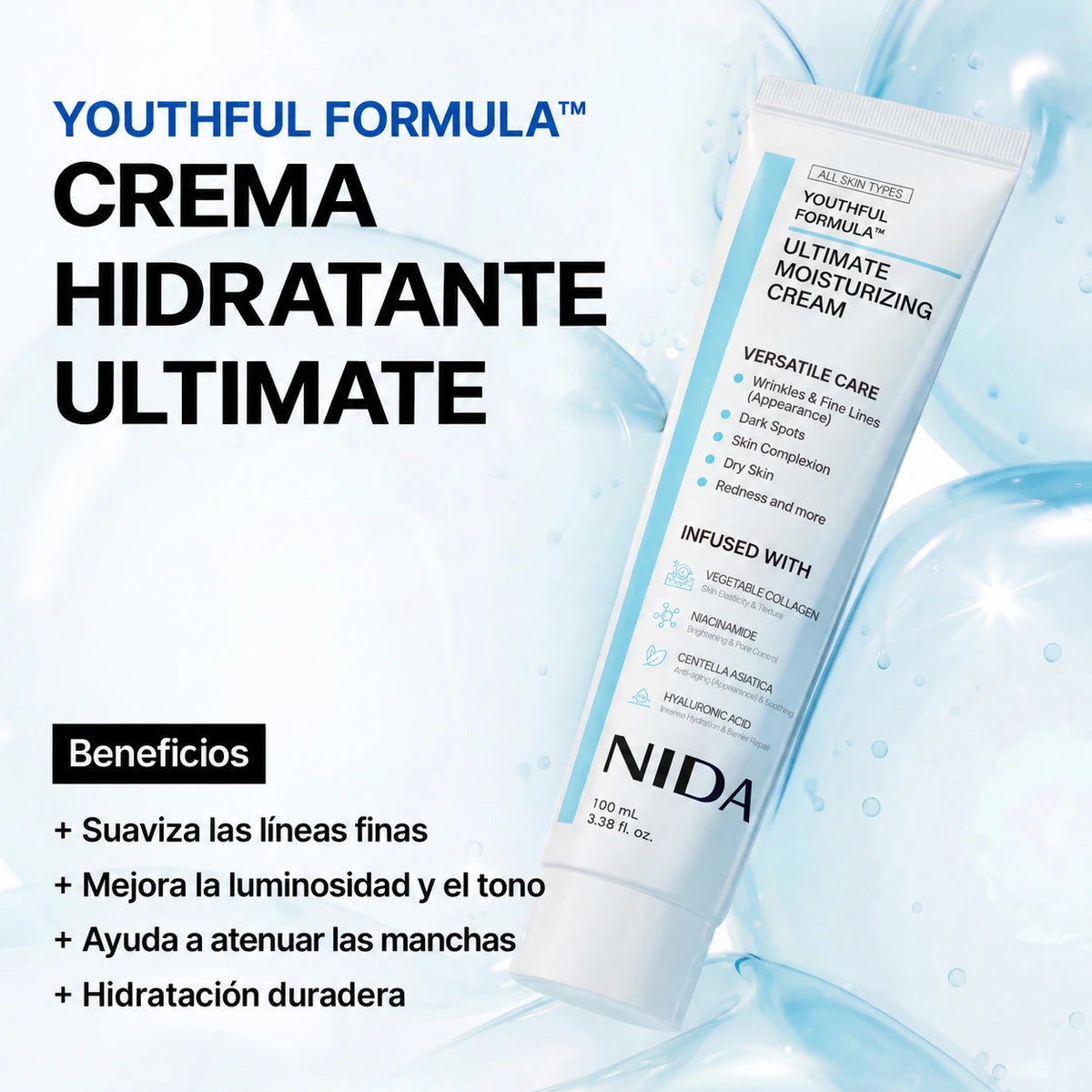 Crema hidratante Ultimate de NIDA: beneficios