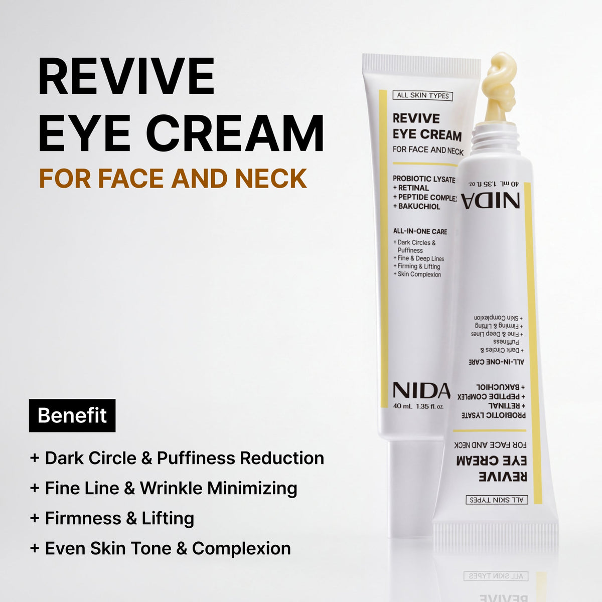 NIDA Revive Eye Cream formula and benefits