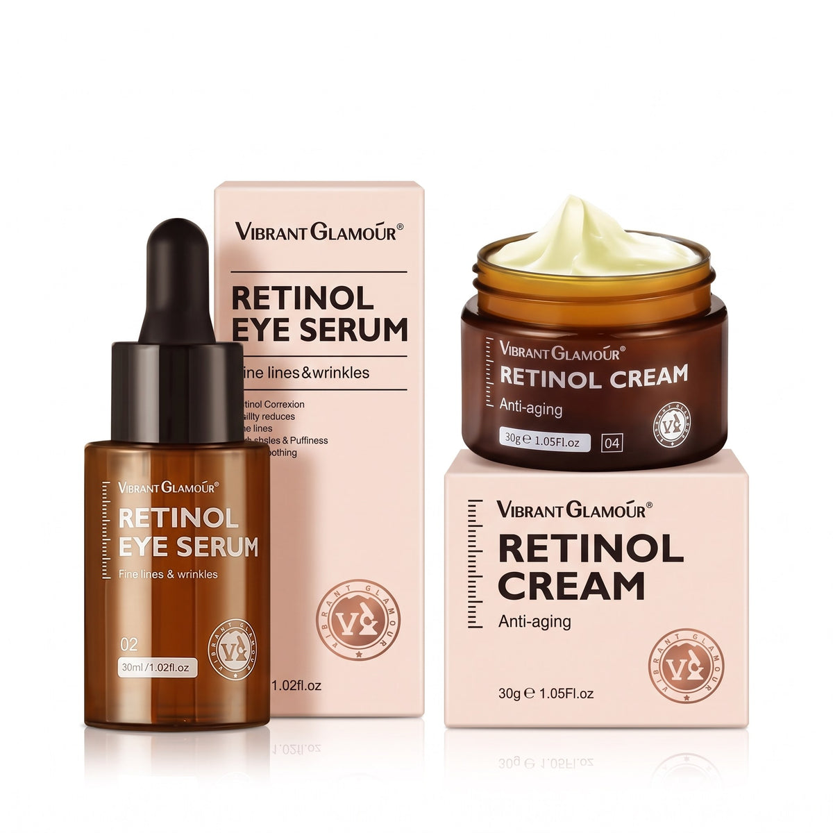 VIBRANT GLAMOUR Retinol Cream & Eye Serum Set